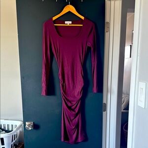 Closet Clear Out: Michael Stars Ribbed Body Con Long Sleeve Midi Dress